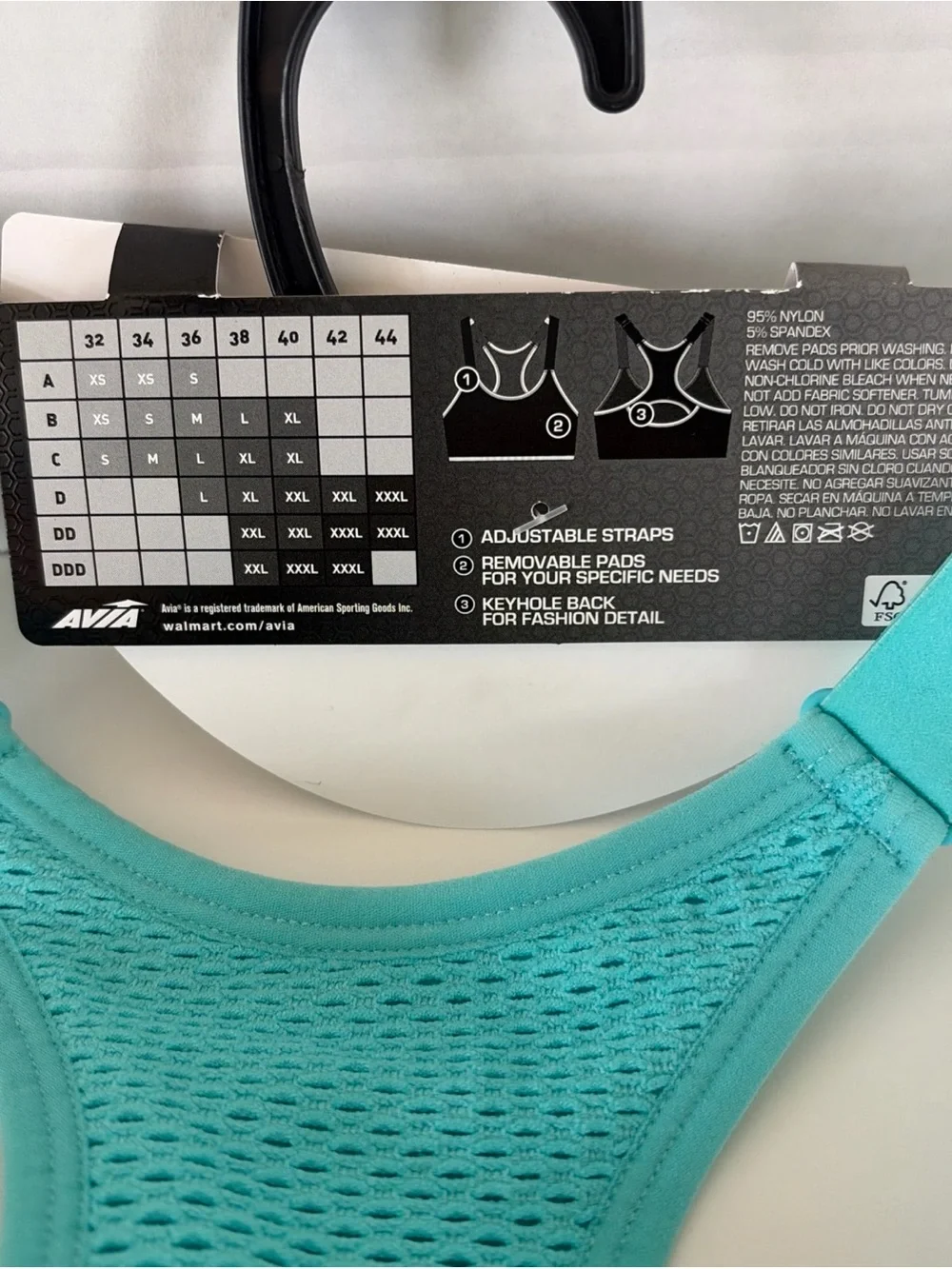 Avia Seamless Low-Support Sports Bra - Teal Blue